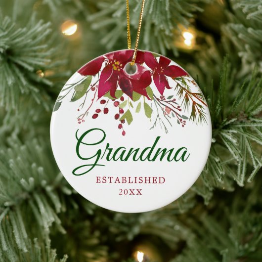 Schwangerschaftsankündigung | Neues Opma-Geschenk Keramik Ornament (Baum)
