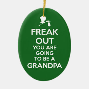 Schwangerschaftsankündigung Opa-Ornament Weihnacht Keramikornament