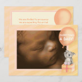 Schwangerschaftsankündigung Orange-Koala-Karte Ankündigung (Vorne/Hinten)