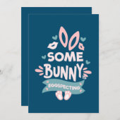 Schwangerschaftsankündigung Osterhase Feiertagskarte (Vorne/Hinten)