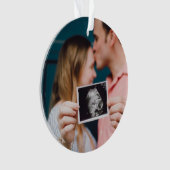 Schwangerschaftsankündigung Personalisiert Weihnac Ornament (Vorderseite)