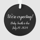 Schwangerschaftsankündigung Personalisiert Weihnac Ornament (Rückseite)