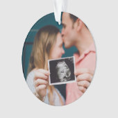 Schwangerschaftsankündigung Personalisiert Weihnac Ornament (Vorderseite)