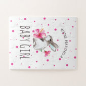 Schwangerschaftsankündigung Pink Bunny Puzzle (Horizontal)