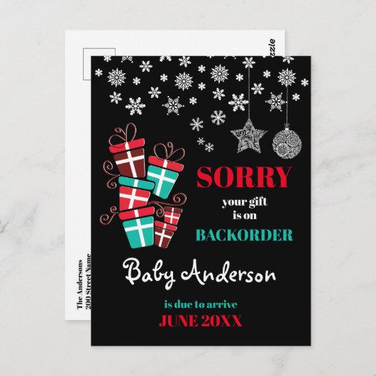 Schwangerschaftsankündigung Postkarte (Vorne/Hinten)