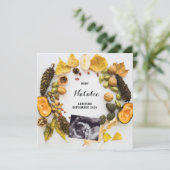 Schwangerschaftsankündigung Pumpkin Herbst Herbstb Ankündigung (Stehend Vorderseite)