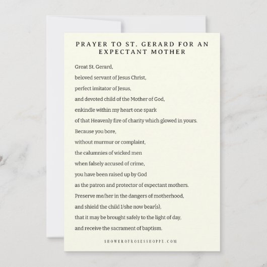 Schwangerschaftsankündigung religiöses Gebet Mitteilungskarte (Rückseite)