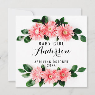 Schwangerschaftsankündigung - Rosa Gerbera Daisy Dankeskarte