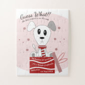 Schwangerschaftsankündigung (Rot) für Baby Girl Do Puzzle (Vertikal)