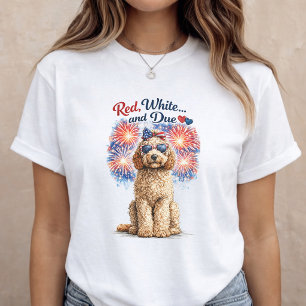 Schwangerschaftsankündigung Rot Weiß und Fällig Ma T-Shirt