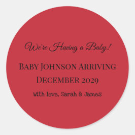 Schwangerschaftsankündigung! Runder Aufkleber