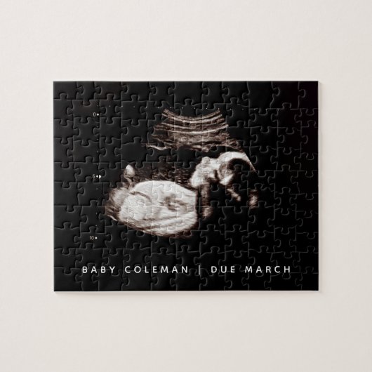 Schwangerschaftsankündigung Sonogramm kommt bald Puzzle (Horizontal)