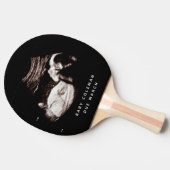 Schwangerschaftsankündigung Sonogramm kommt bald Tischtennis Schläger (Seitenansicht)