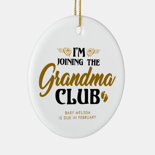 Schwangerschaftsankündigung Sonogramm Oma Keepake Keramik Ornament (Rechts)