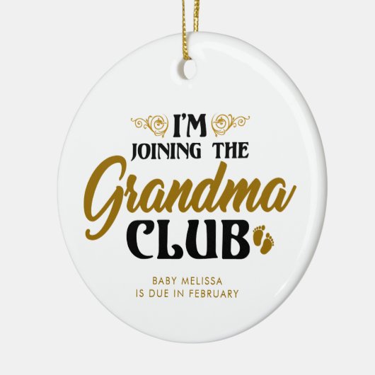 Schwangerschaftsankündigung Sonogramm Oma Keepake Keramik Ornament (Links)