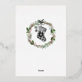 Schwangerschaftsankündigung Strumpf der Wasserfarb Folien Feiertagskarte (Rückseite)