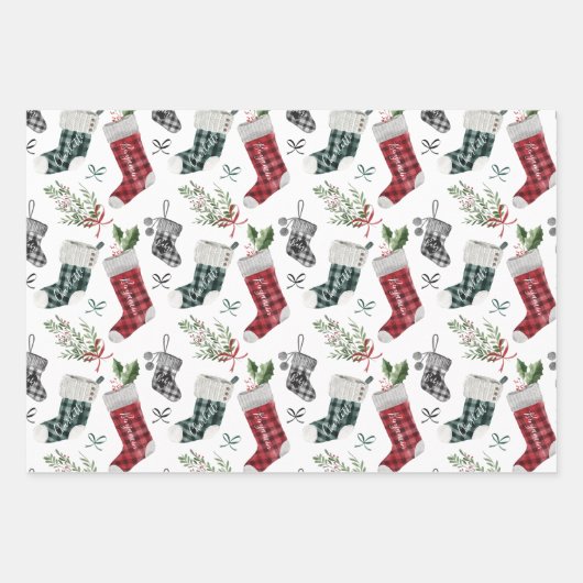 Schwangerschaftsankündigung Strumpf der Wasserfarb Geschenkpapier Set (Vorderseite 3)