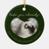 Schwangerschaftsankündigung Ultrasound Keepake Her Keramik Ornament (Vorne)