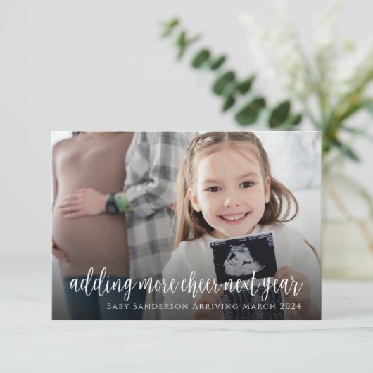 Schwangerschaftsankündigung Ultrasound Weihnachtsk Dankeskarte (Stehend Vorderseite)