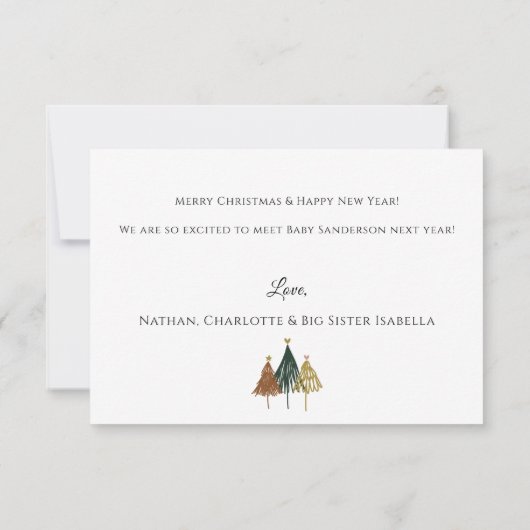 Schwangerschaftsankündigung Ultrasound Weihnachtsk Dankeskarte (Rückseite)