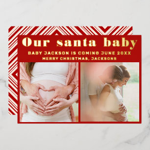 Schwangerschaftsankündigung Weihnachten Folien Feiertagskarte