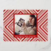 Schwangerschaftsankündigung Weihnachten Folien Feiertagskarte (Rückseite)