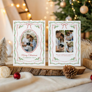 Schwangerschaftsankündigung Weihnachts-Foto-Collag Feiertagskarte