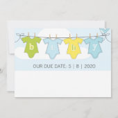 Schwangerschaftsankündigung | Whimsischer Wäschest Ankündigung (Rückseite)