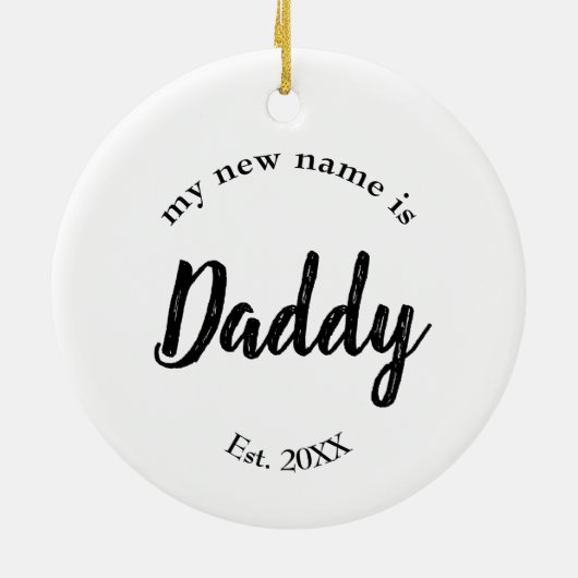 Schwangerschaftsankündigung zu Weihnachten in Ehem Keramik Ornament (Hinten)