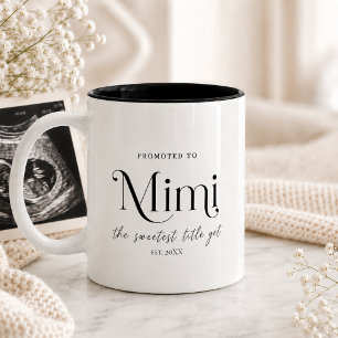 Schwangerschaftsankündigungsgeschenk für Mimi Zweifarbige Tasse