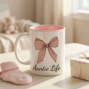 Schwangerschaftsankündigungsgeschenk für Tante mit Zweifarbige Tasse