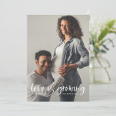 Schwangerschaftsankündigungskarte | Liebe wächst Ankündigung (Stehend Vorderseite)