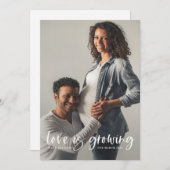 Schwangerschaftsankündigungskarte | Liebe wächst Ankündigung (Vorne/Hinten)