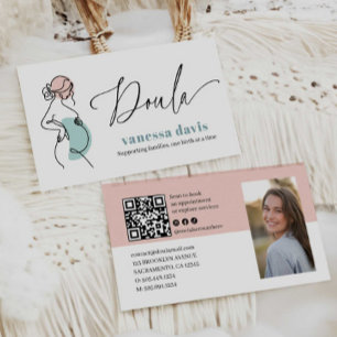 SCHWANGERSCHAFTSLINIENKUNST DOULA GEBURTSARBEITERI VISITENKARTE
