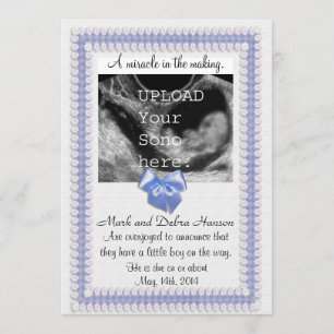 Schwangerschaftsmitteilung mit Ultraschall-Foto Ankündigung