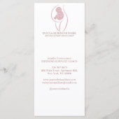 Schwangerschaftsschwester Pink Doula Menükarte (Rückseite)