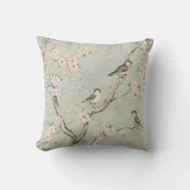 Schwangvögel auf blühenden Branchen Kissen