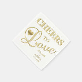 SCHWANKEN FÜR LIEBE White Heart Gold Wedding Serviette (Ecke)