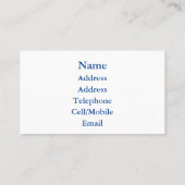 SCHWANKEN VISITENKARTE (Rückseite)