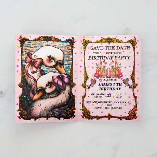 Schwanliebhaber Einladung (Innenseite)