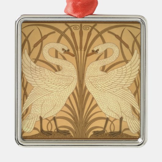 Schwantapetenentwurf Silbernes Ornament (Vorne)