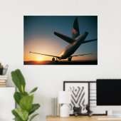 Schwanz der aufsteigenden Sonne - Airbus A320 Poster (Heimbüro)