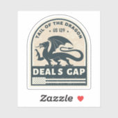 Schwanz der Dragon Deals Gap Motorrad-Reise Aufkleber (Blatt)