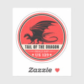 Schwanz der Dragon Deals Gap Motorrad-Reise Aufkleber (Blatt)