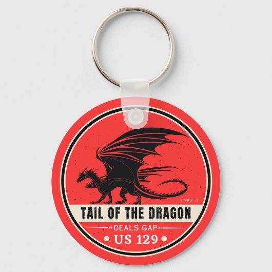 Schwanz der Dragon Deals Gap Motorrad-Reise Schlüsselanhänger (Vorderseite)