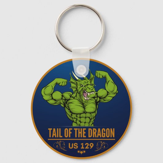 Schwanz der Dragon Deals Gap Motorrad-Reise Schlüsselanhänger (Vorderseite)