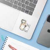 Schwanz der Liebe Aufkleber (Laptop mit iPhone)