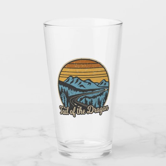 Schwanz des Drachenretro Glas (Vorderseite)