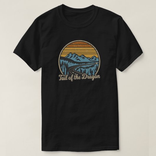 Schwanz des Drachenretro T-Shirt (Design vorne)