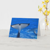 Schwanz einer Wal-Gruß-Karte Karte (Gelbe Blume)